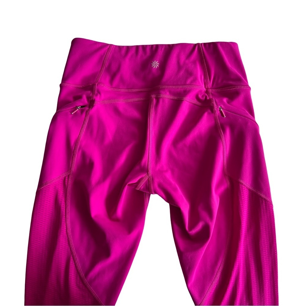 Athleta Mesh Contender Capri Leggings Electric Fuscia - Picture 2 of 6